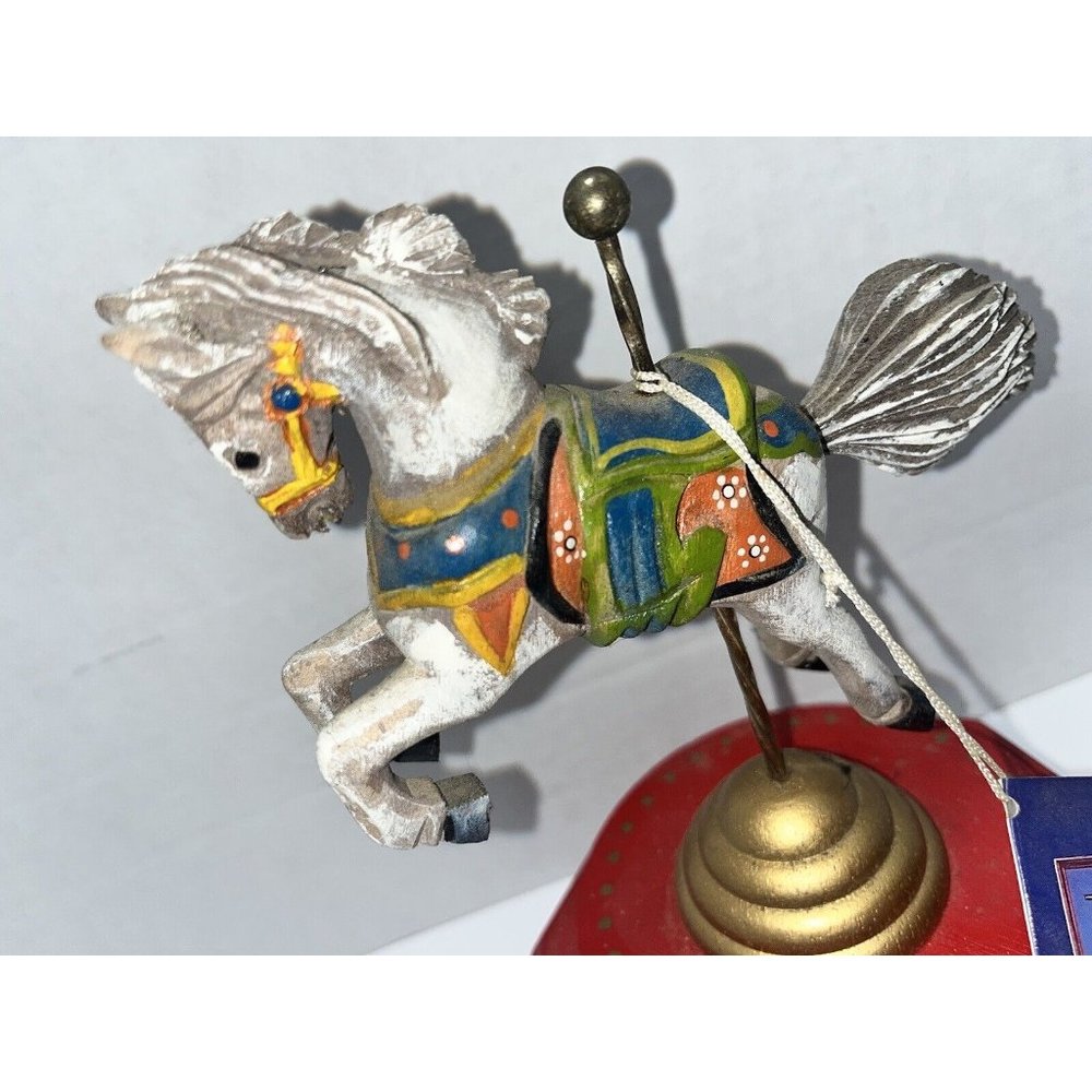 Vintage 1984 Carved Schmid CAROUSEL HORSE MUSIC BOX Dont Cry For Me Argentina - Picture 2 of 13